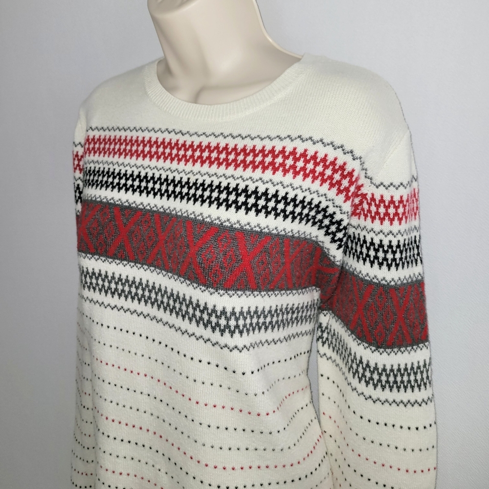 Talbots Nordic Design Cotton Blend Sweater Size L